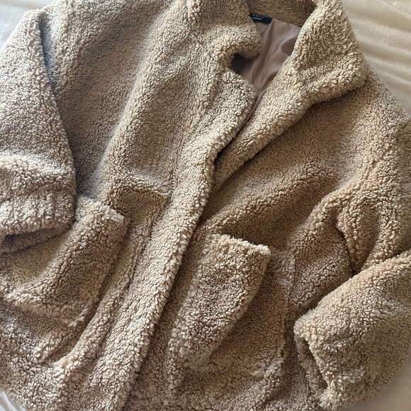 Vici Plush Tan Sherpa Coat - Picture 2 of 5